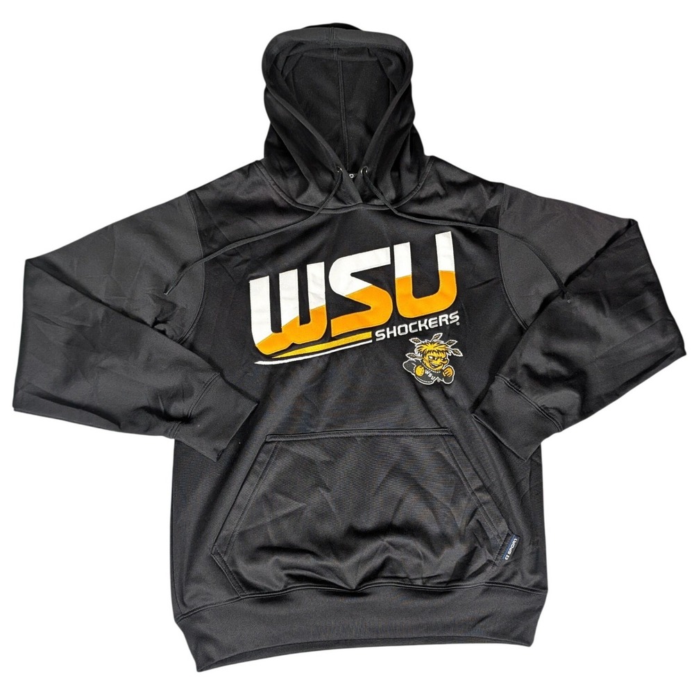 CI Sport Wichita State Shockers WSU WuShock Black Performance Hoodie Pullover